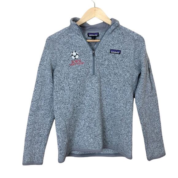 Patagonia Better Sweater 1/4 Zip Gray Soccer Embroidery Size Small - Picture 1 of 8